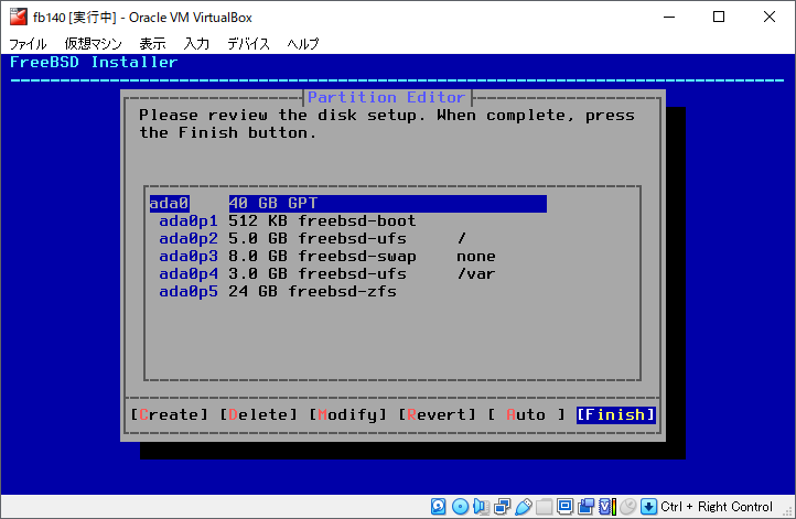 partition added (zfs)